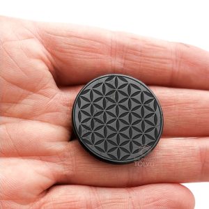 shungite plate flower of life 30mm or 1.18 in