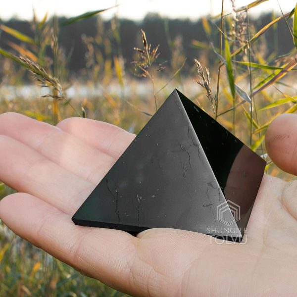 shungite stone pyramid natural