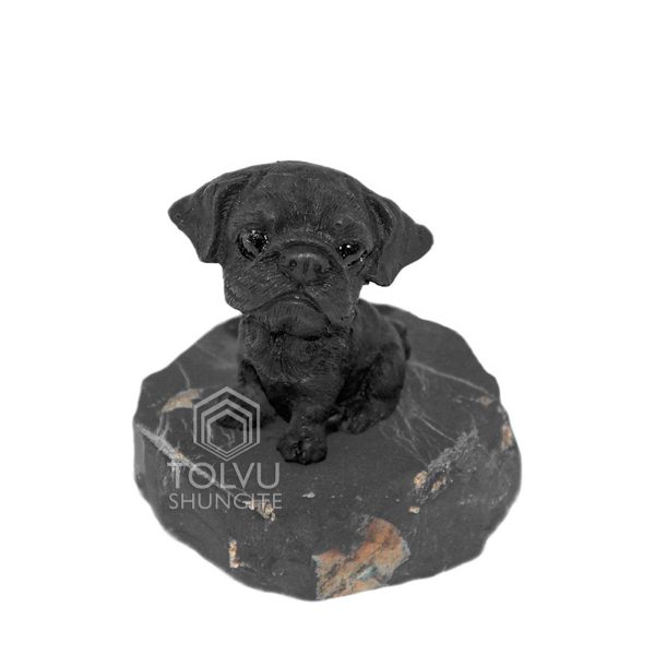 Shungite figurine Pug from Karelia