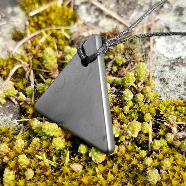 triangle necklace black mineral