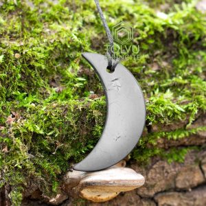 shungite moon necklace