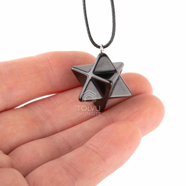 shungite merkaba pendant polished