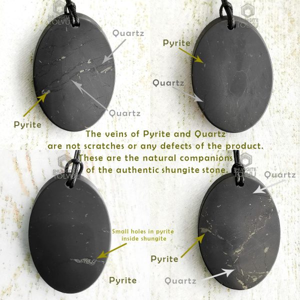 shungite stone necklace and pyrite