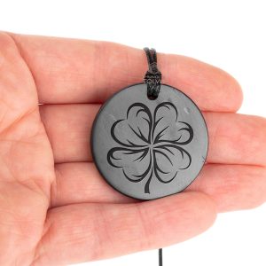 shungite pendant four leaf clover 35мм