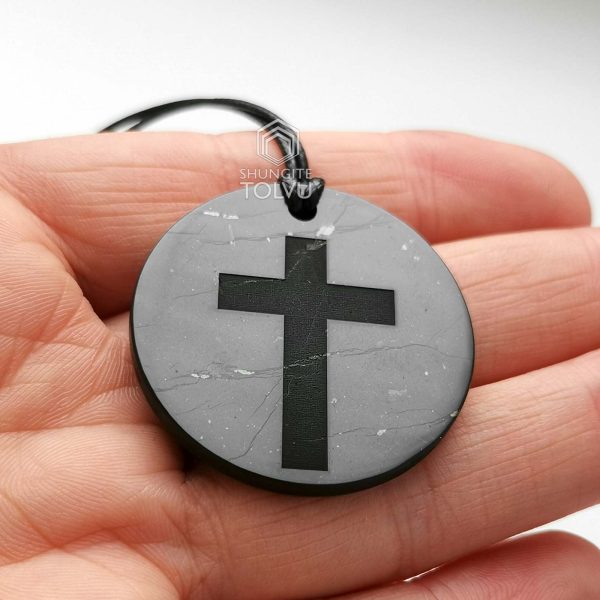 shungite pendant cross