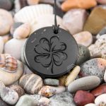 shungite pendant Four - leaf clover