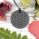 shungite pendant flower of life sunrise