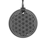 shungite pendant flower of life sunrise