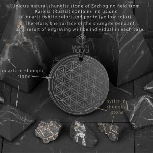 shungite pendant flower of life 35 mm