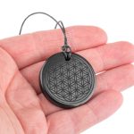 shungite pendant flower of life sunrise