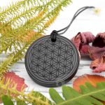 Big shungite pendant flower of life sunrise