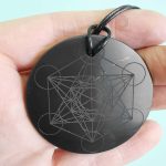 Big size shungite pendant Metatron 5cm