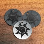 Shungite Sun pendant 35 mm of 3pcs