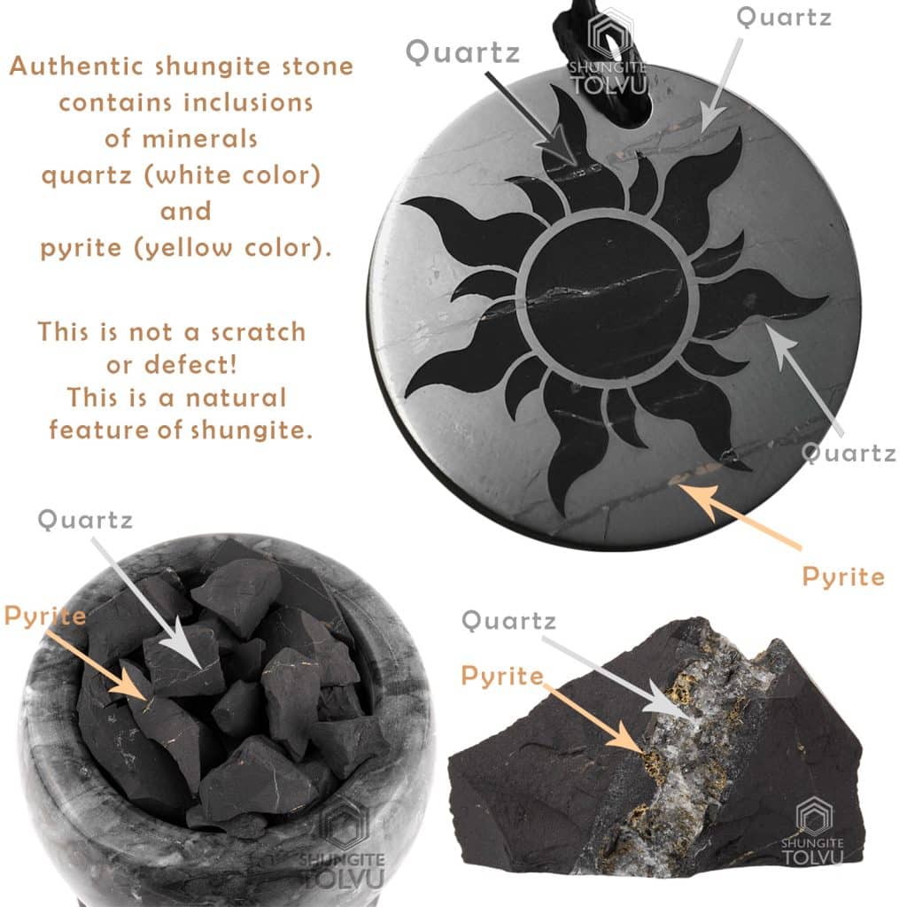 Shungite Sun pendant and quartz