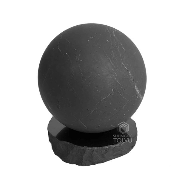 unpolished shungite sphere