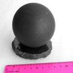 unpolished shungite sphere and stand