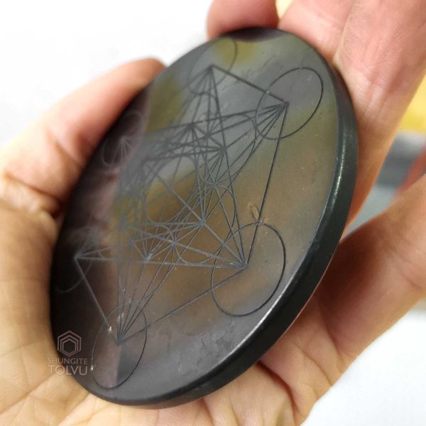 large shungite plate Metatron for 5g protection 2.87in