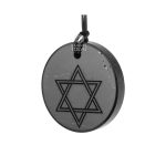 Shungite pendant Shield of David engraved 3.5 cm