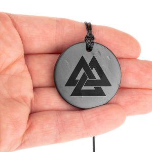 Shungite pendant three triangles small size 1.4 in