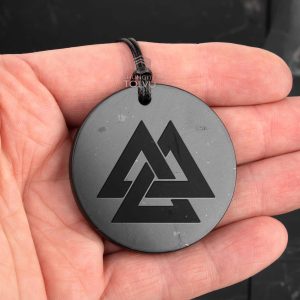 Shungite pendant three triangles small size 1.77 in