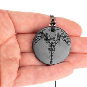 Shungite pendant Archangel Michael 3.5 cm