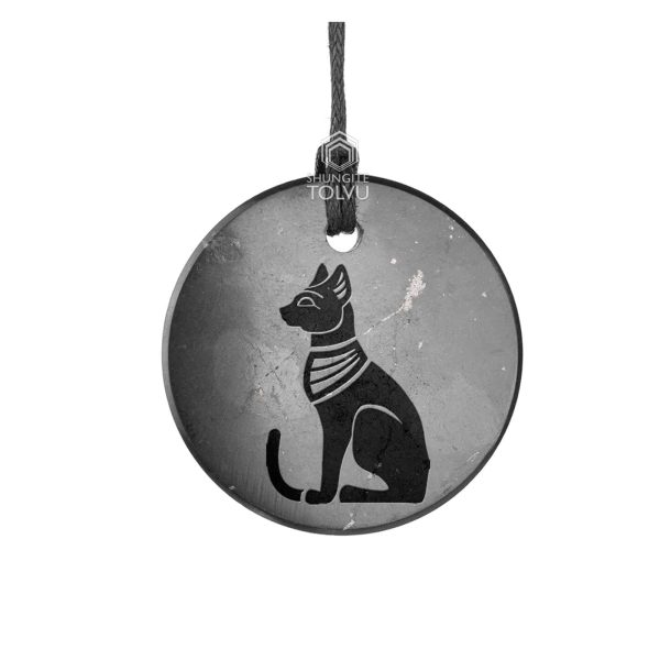 Shungite pendant Bastet 1.38 in