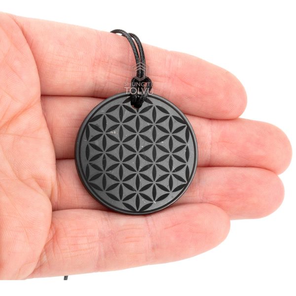 Flower of Life Shungite pendant small size 1.38 in