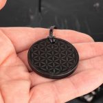 Flower of Life Shungite pendant small size of 1.38 in or 3.5 cm