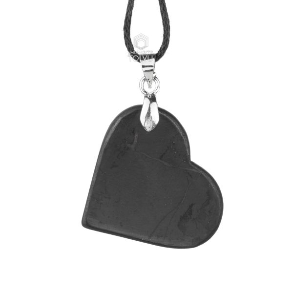 shungite heart pendant necklace small size