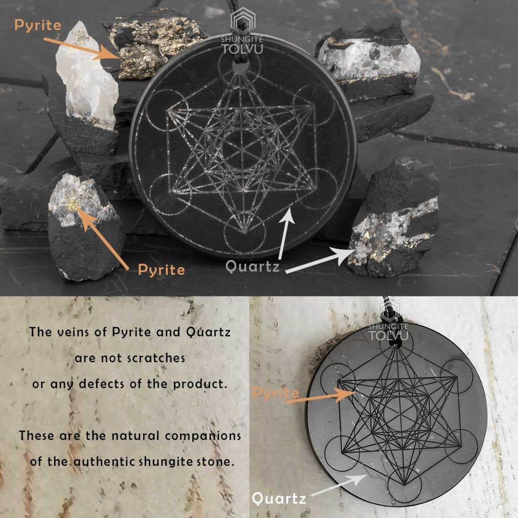 metatron and quartz pyrite in shungite