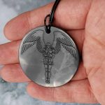 Shungite pendant Archangel Metatron 45mm from Karelia