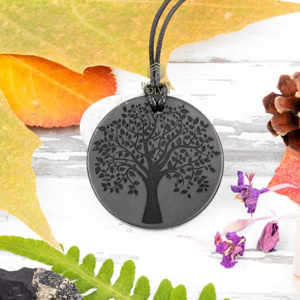 Shungite pendant Tree of Life small size 3.5 cm