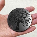 large shungite plate Tree of Life diameter 73mm