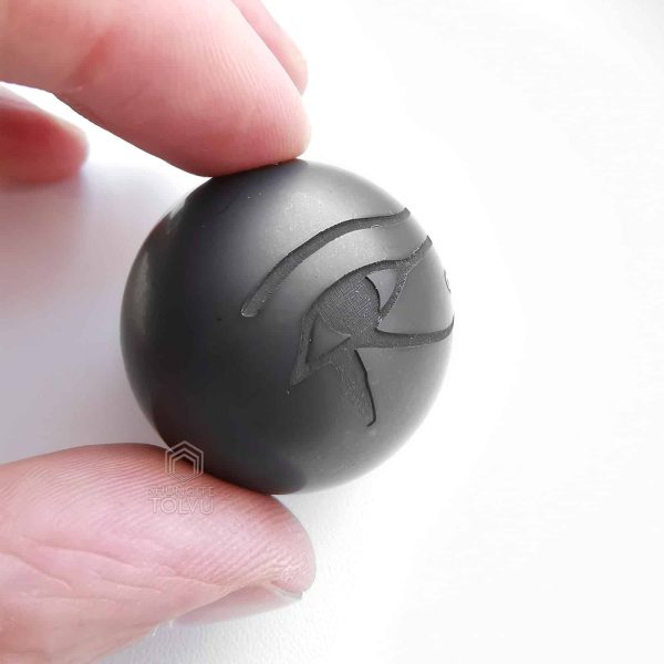 Eye of Horus sphere of shungite