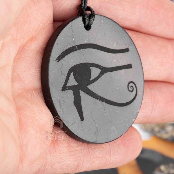 Shungite pendant Eye of Horus large size 1.8 in