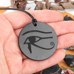 Shungite pendant Eye of Horus large size 4.5 cm