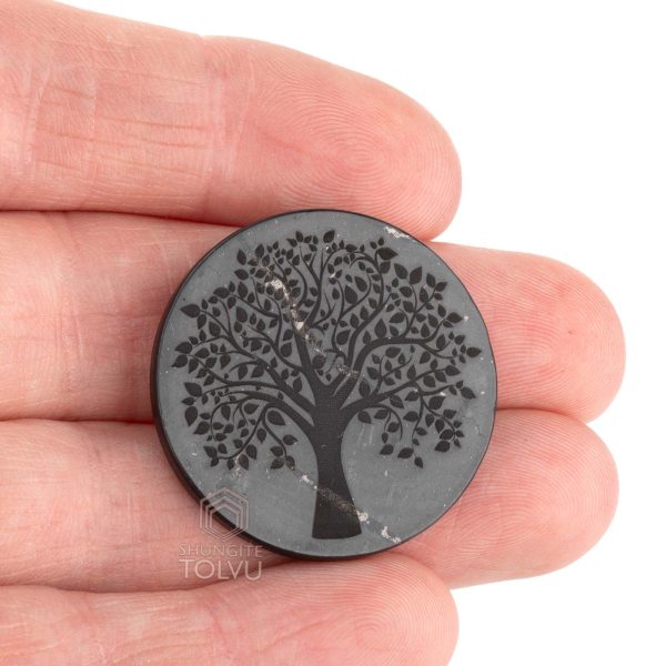 shungite sticker tree of Life for phone engraved