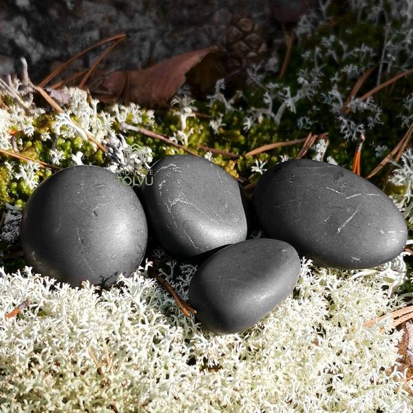 shungite tumbled stones unpolished surface 4 pcs