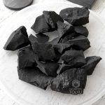 raw shungite stone black