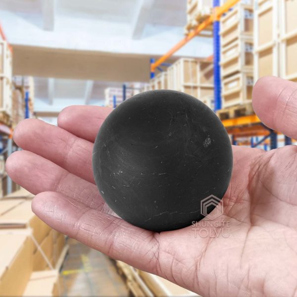 Shungite sphere unpolished size of 5 cm