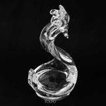 glass swan figurine clear color