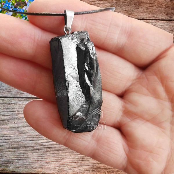 Raw Shungite pendant big size