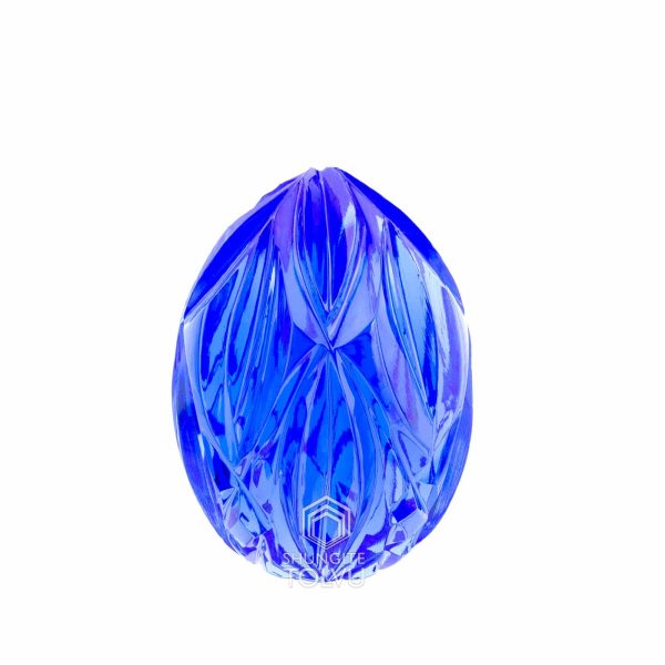 lead crystal egg blue color