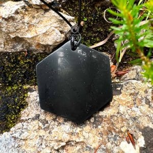 hexagon necklace shungite stone