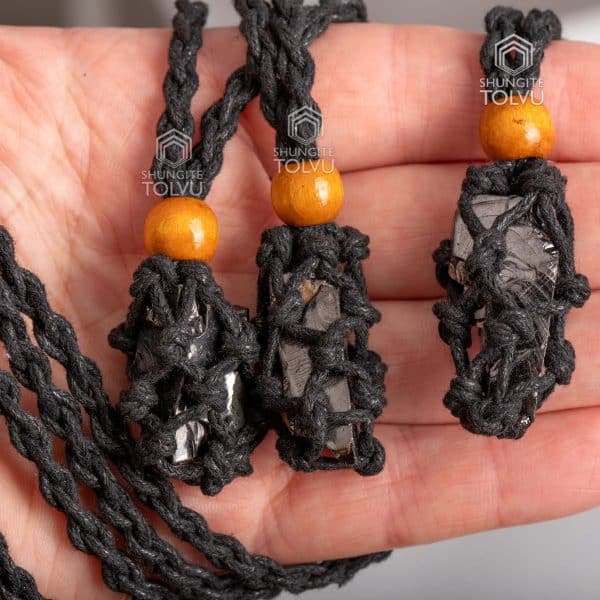 real crystal necklace made of shungite