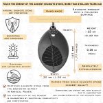 shungite bodhi tree necklace size and details