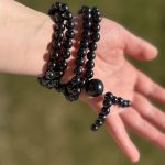 mala beads wrapped as bracelet