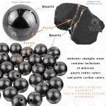 Quartz and pyrite inclusions in shungite beads